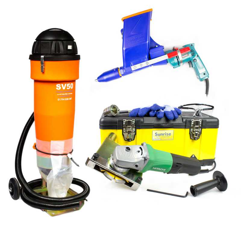 Dustfree brick raking and electric repointer package, 110 or 240 volt